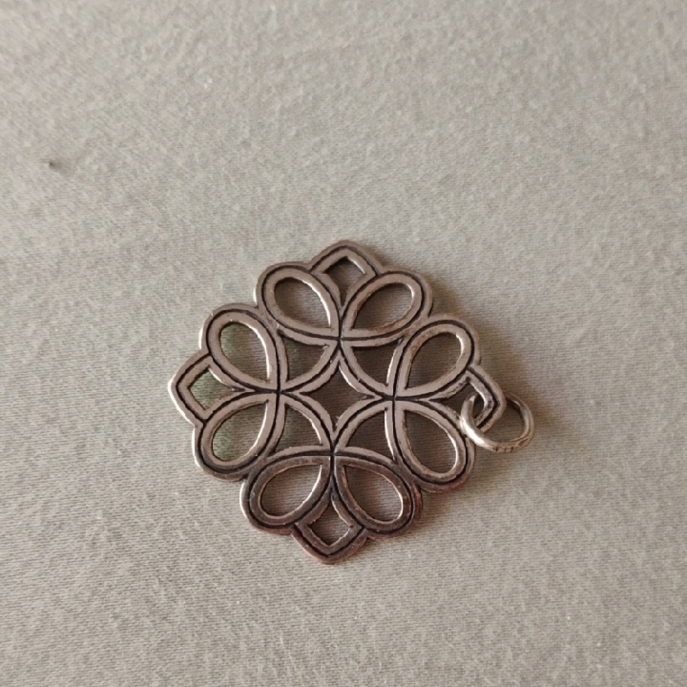 Retired James Avery Sterling Silver Floral Filigree Pendant - Silver